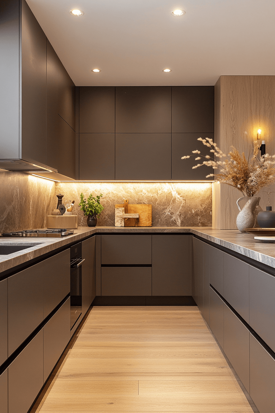 dark taupe kitchen cabinets