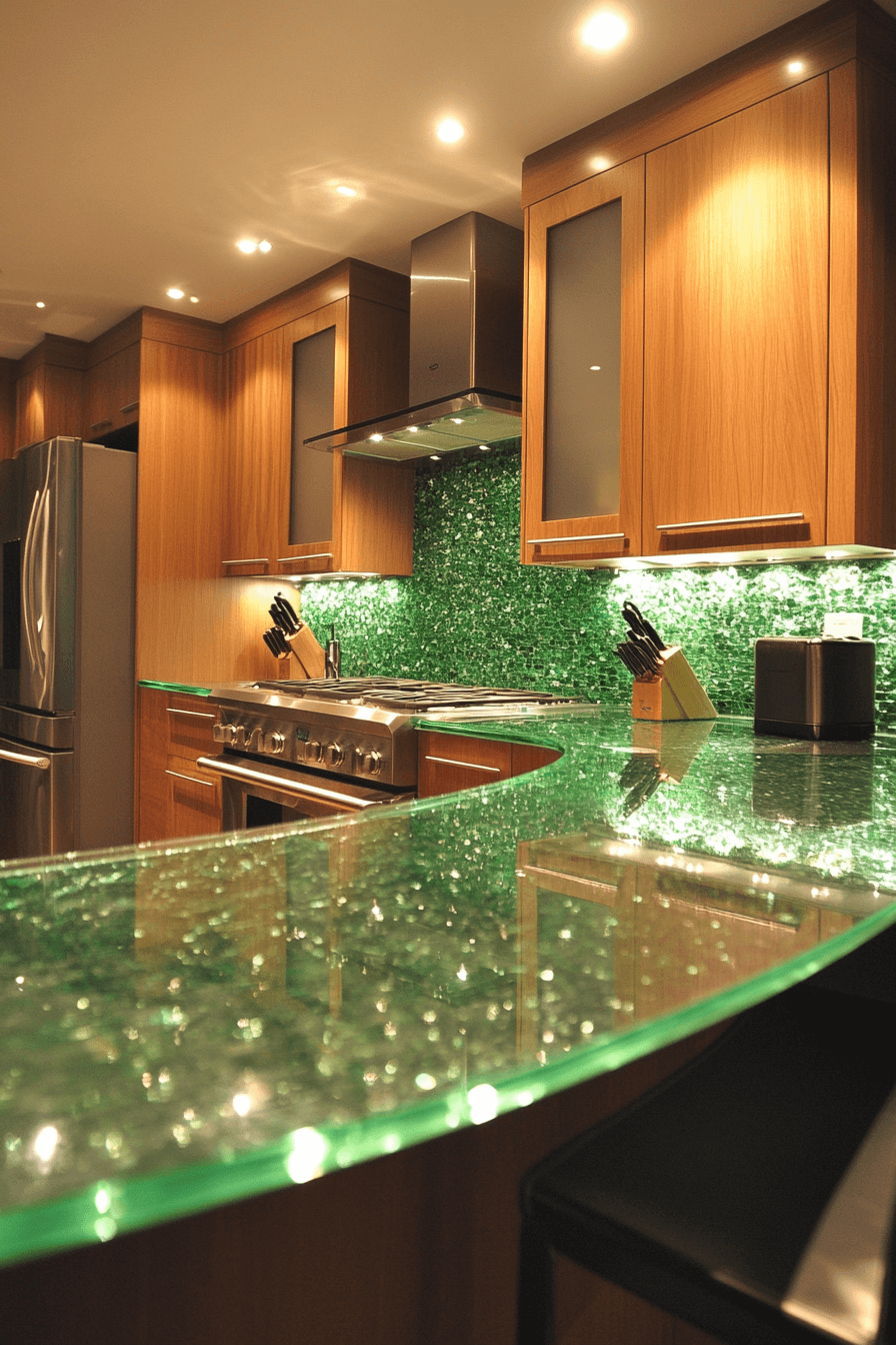 Image showcasing 29 Recycled Glass Countertops That Bring Eco-Friendly Beauty And Modern ...