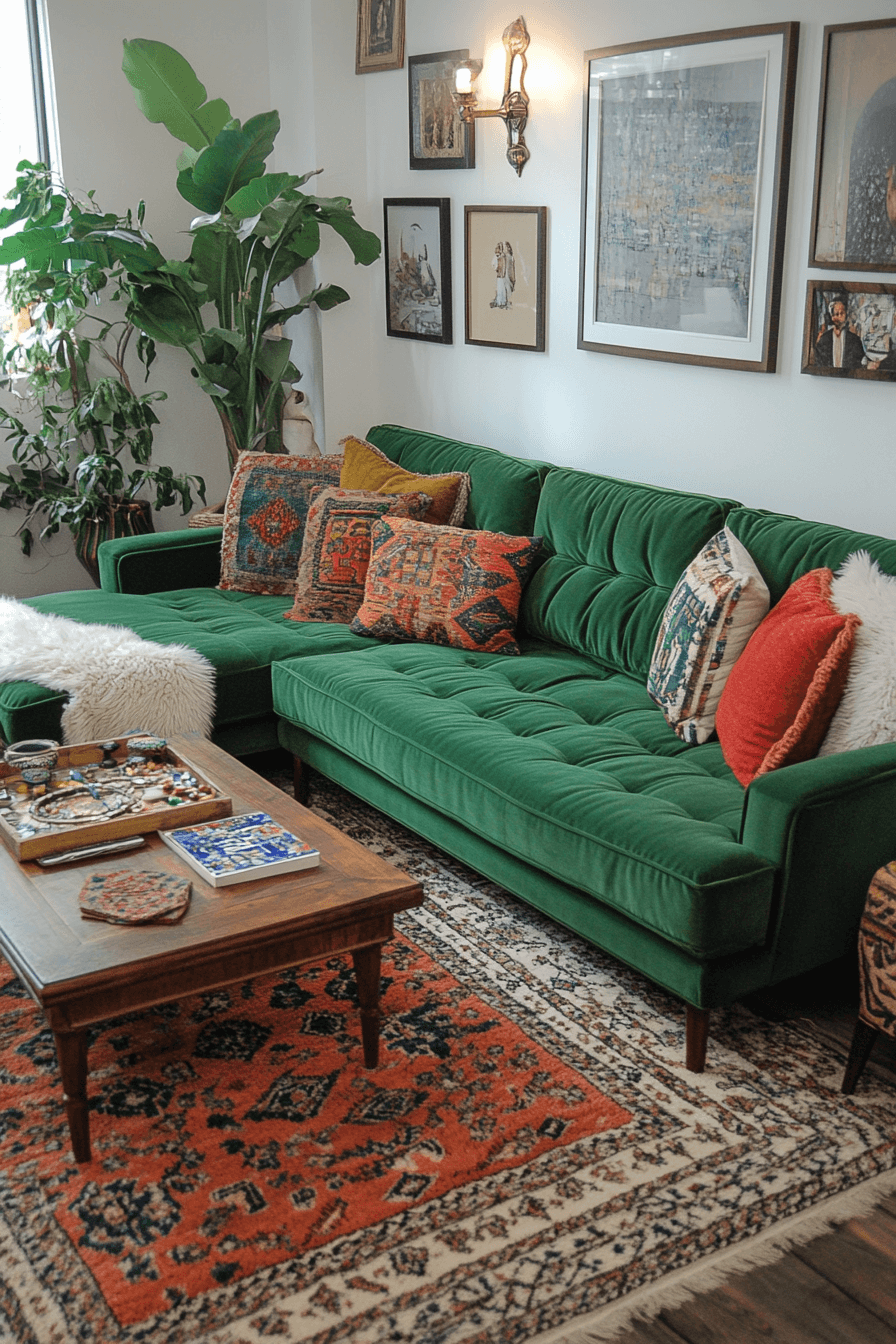 29 Green Couch Living Room Ideas That Bring Fresh Energy and Timeless Style 27 green couch living room ideas