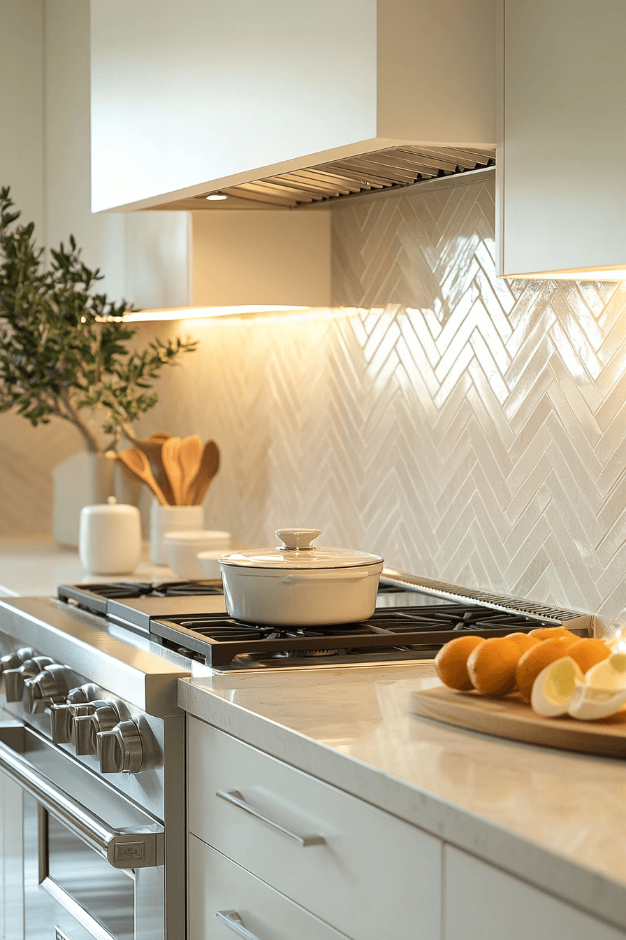herringbone backsplash