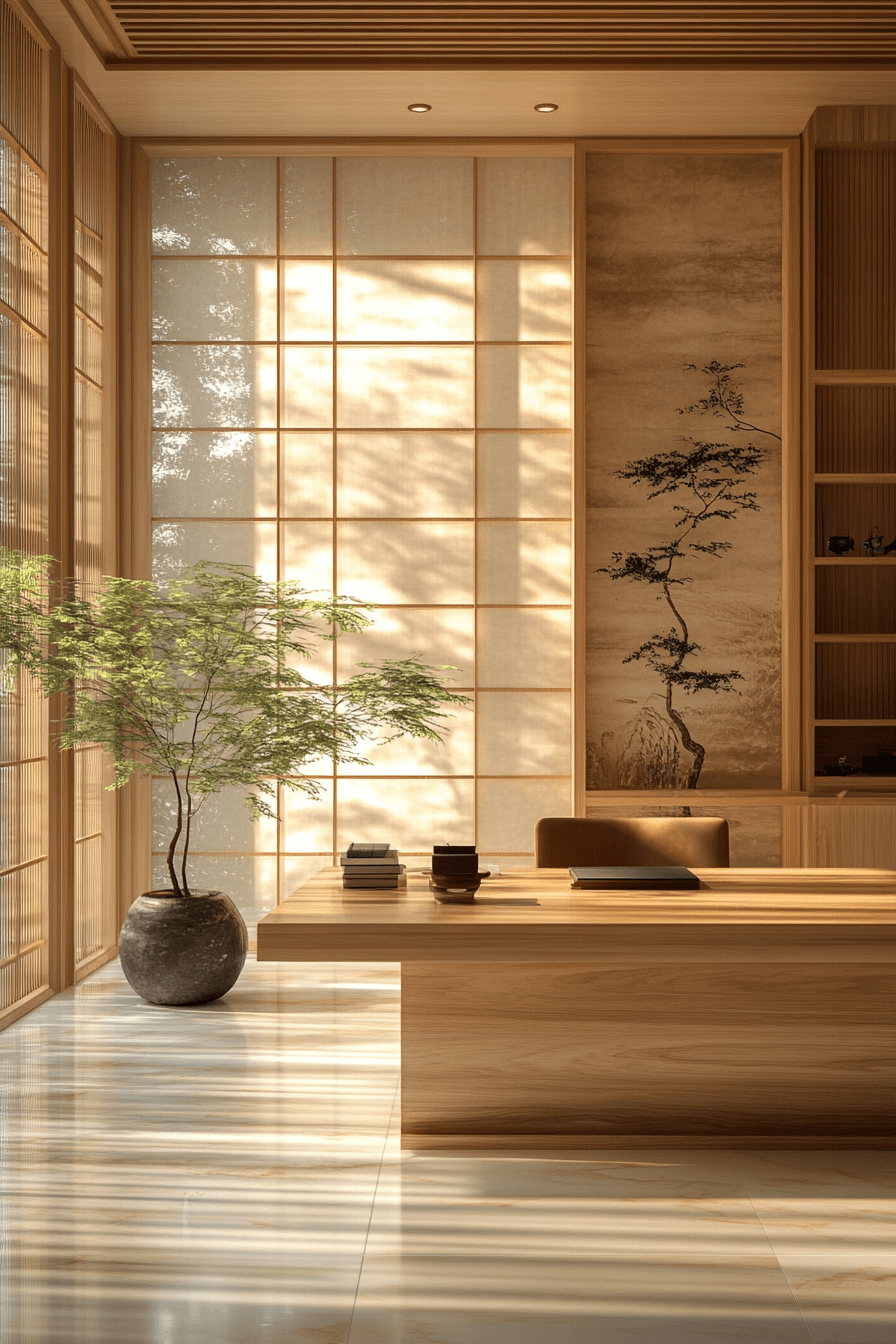 29 Japandi Home Office Ideas for a Peaceful and Productive Space 27 japandi home office