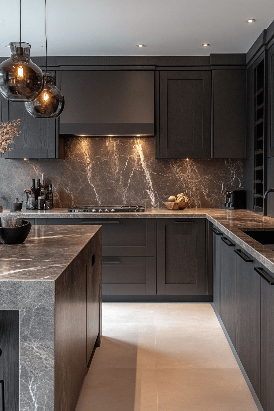 dark taupe kitchen cabinets