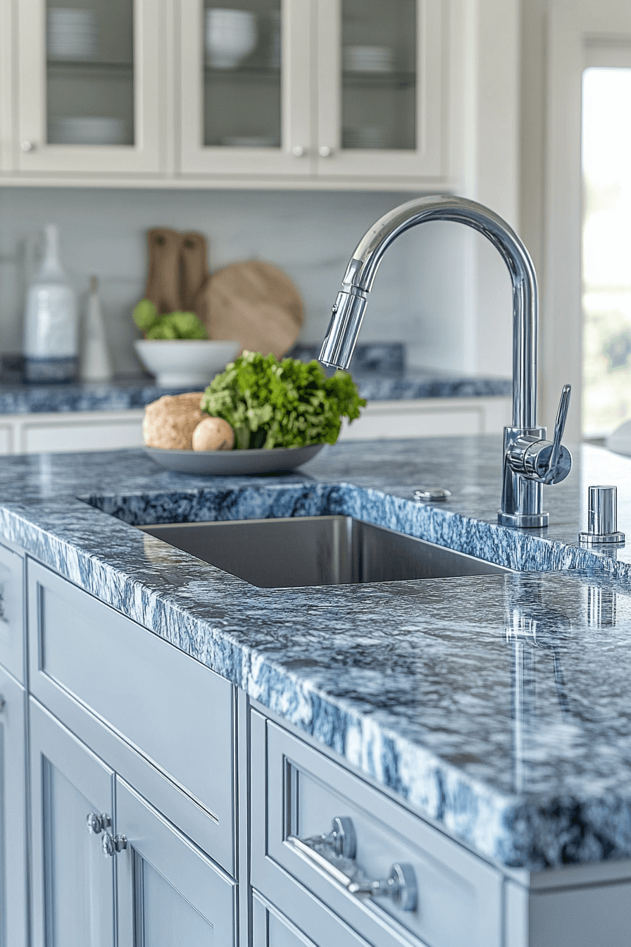 blue granite countertops