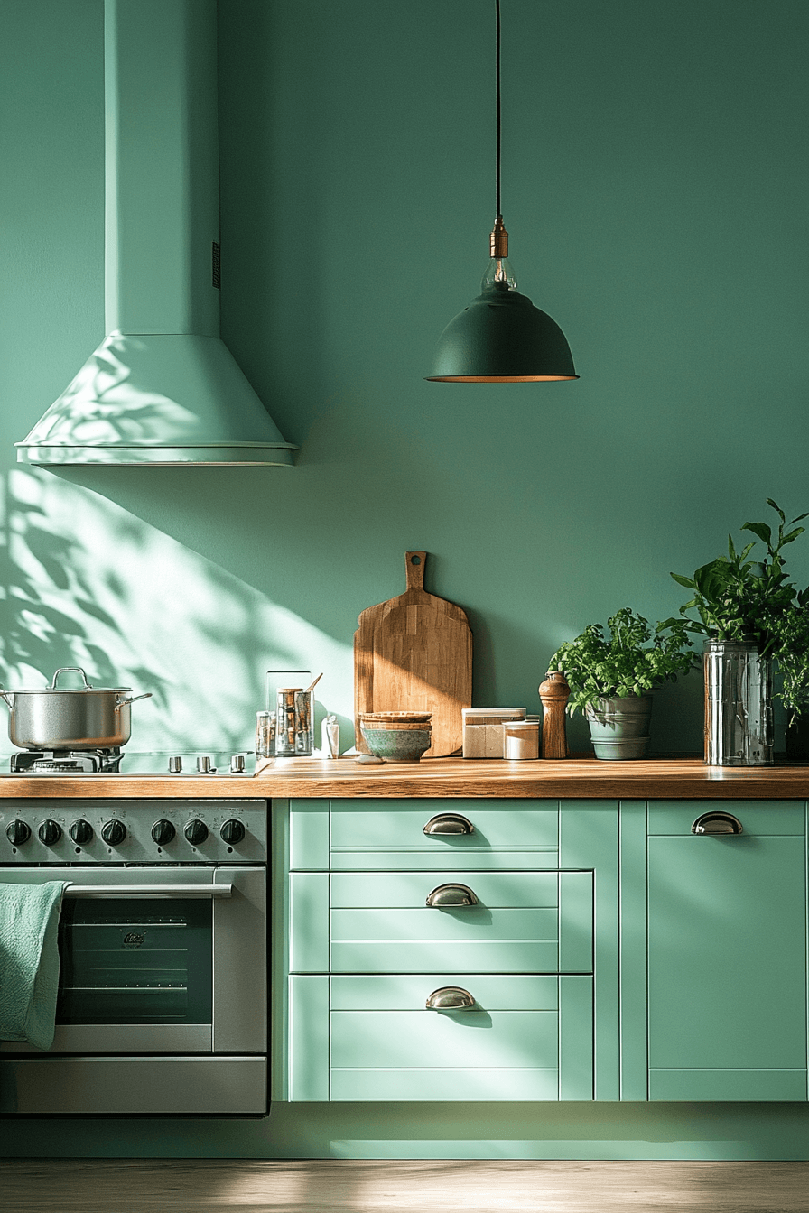 29 Mint Green Kitchen Cabinets That Bring Fresh Charm and Cheerful Style 28 mint green kitchen cabinets