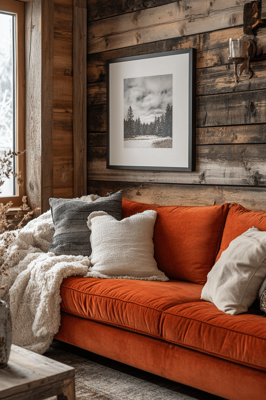 rust couch living room ideas