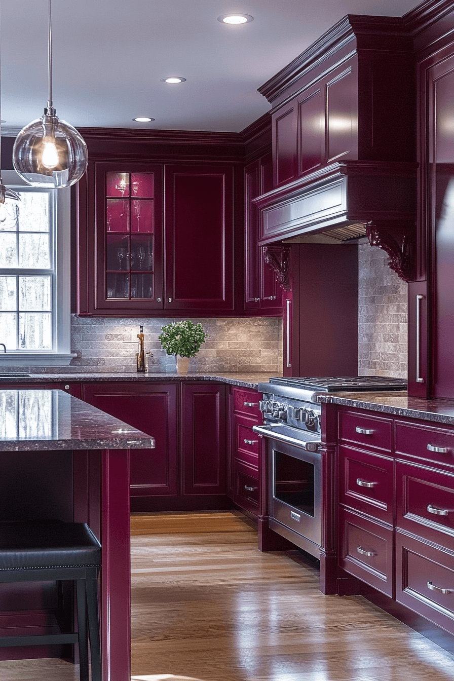 29 Burgundy Kitchen Cabinets Design Ideas for a Bold and Beautiful Space 28 burgundy kitchen cabinets