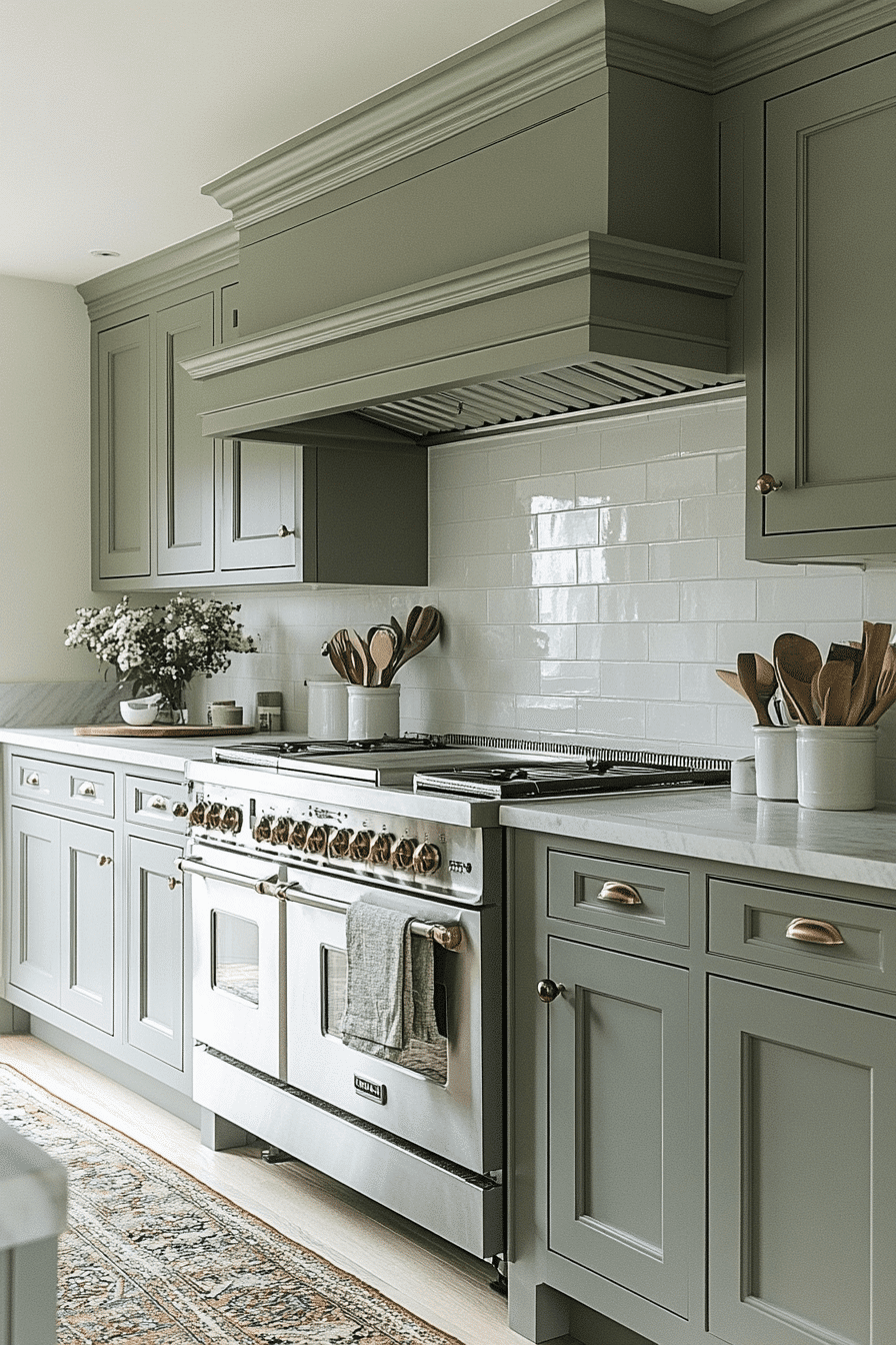 olive green kitchen cabinets