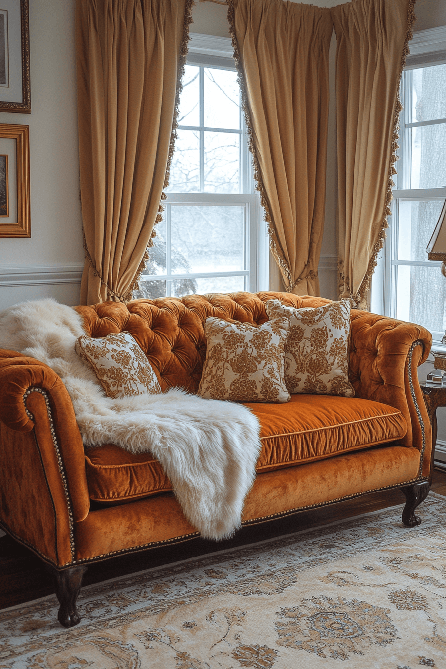 rust couch living room ideas