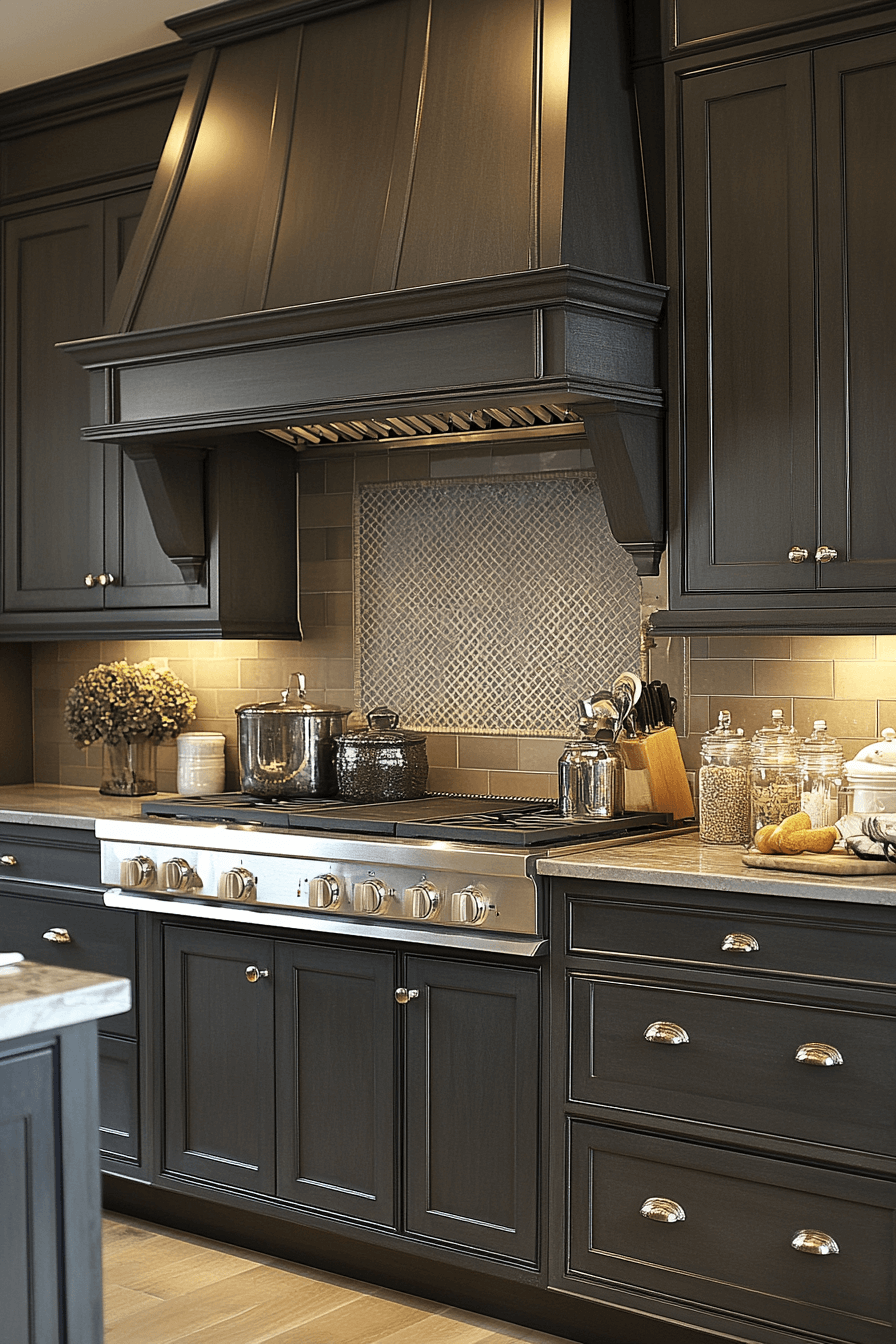 dark taupe kitchen cabinets