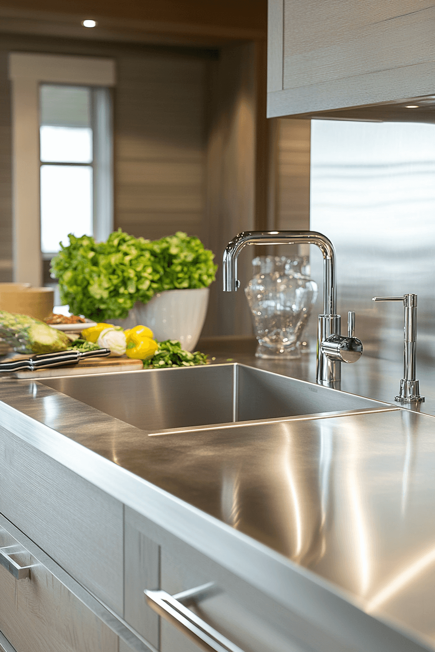 stainless steel kitchen countertops