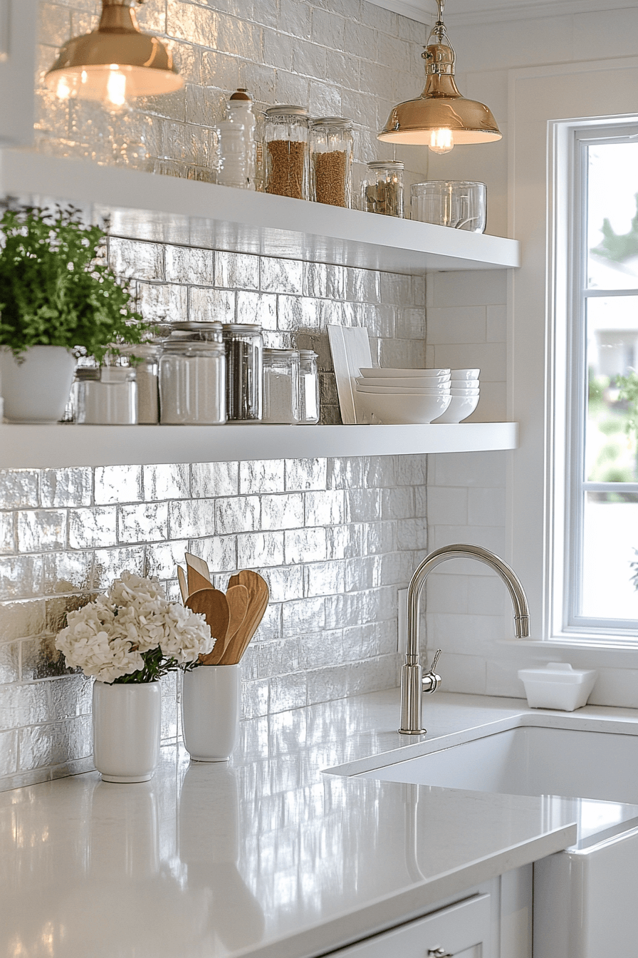 white backsplash kitchen