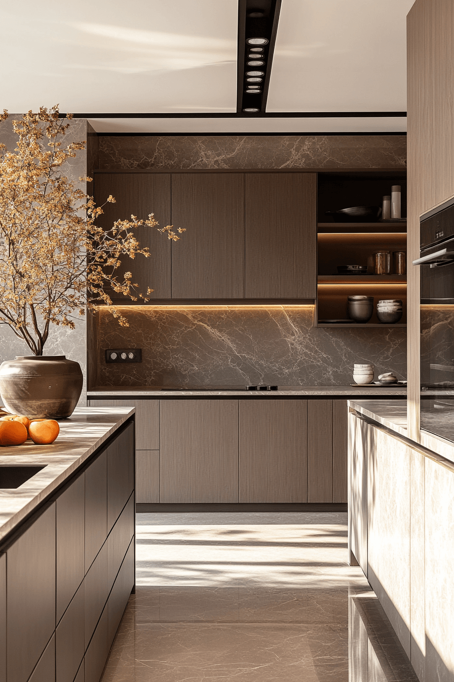 dark taupe kitchen cabinets