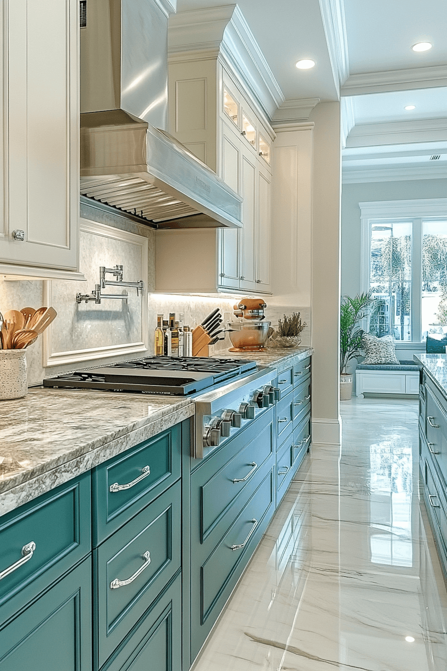 emerald green kitchen cabinets