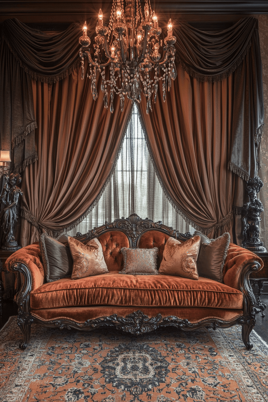 rust couch living room ideas