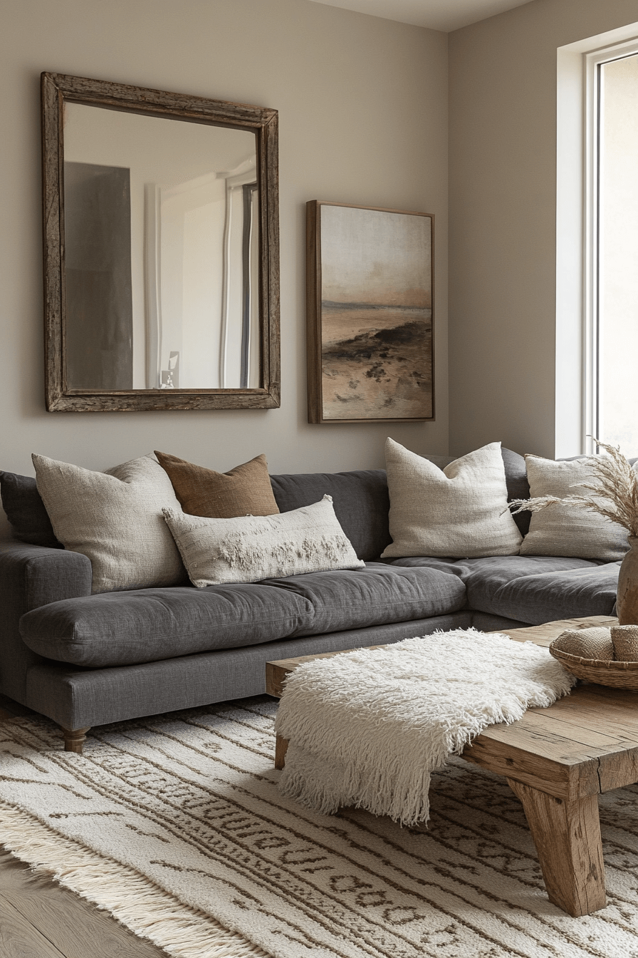 dark couch living room