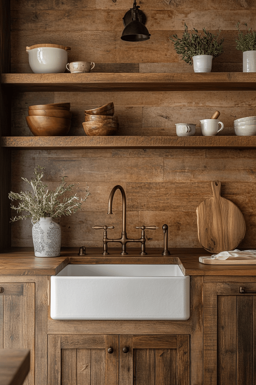 rustic kitchen backsplash