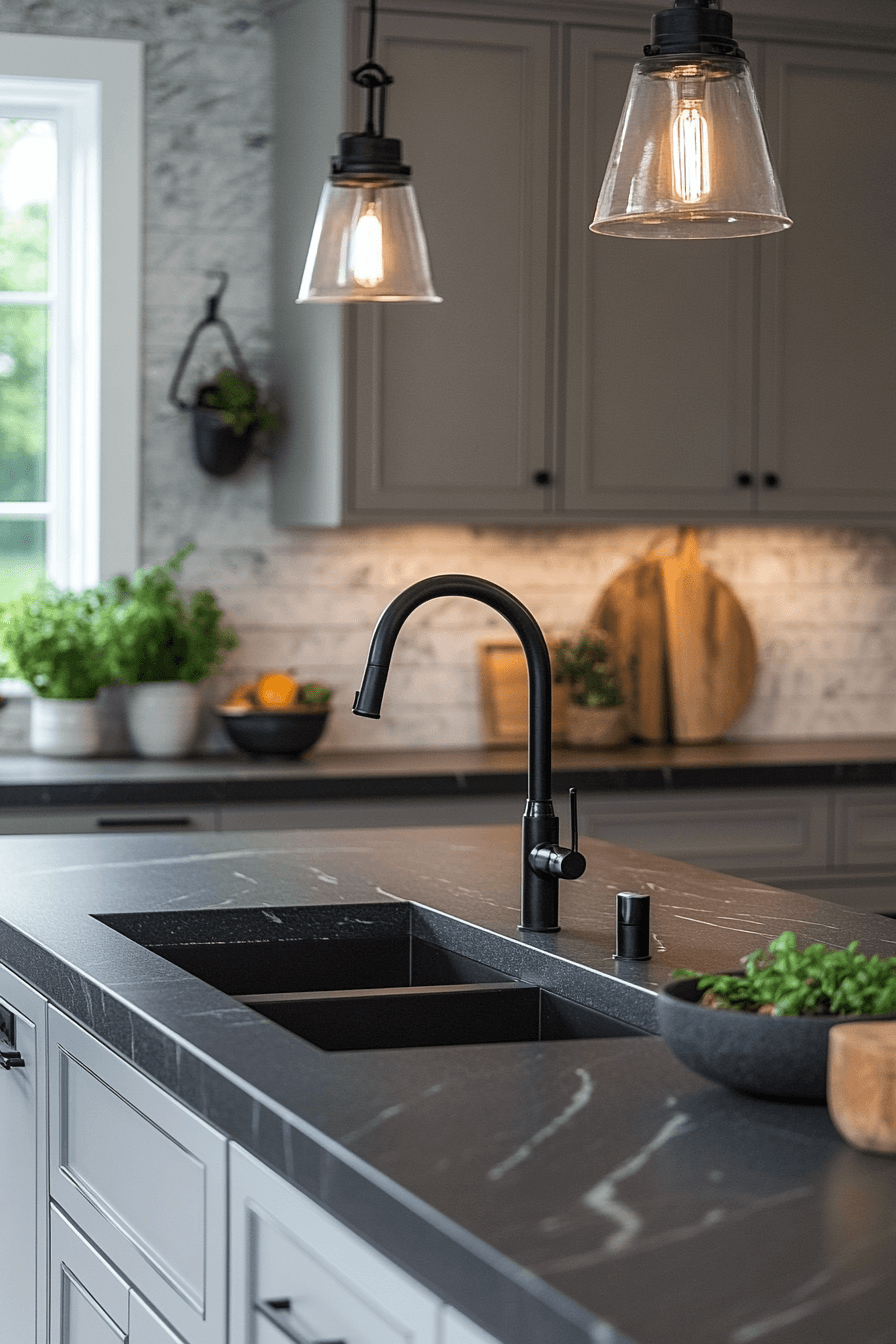 29 Black Quartz Countertops That Bring Sleek Style And Lasting Elegance ...