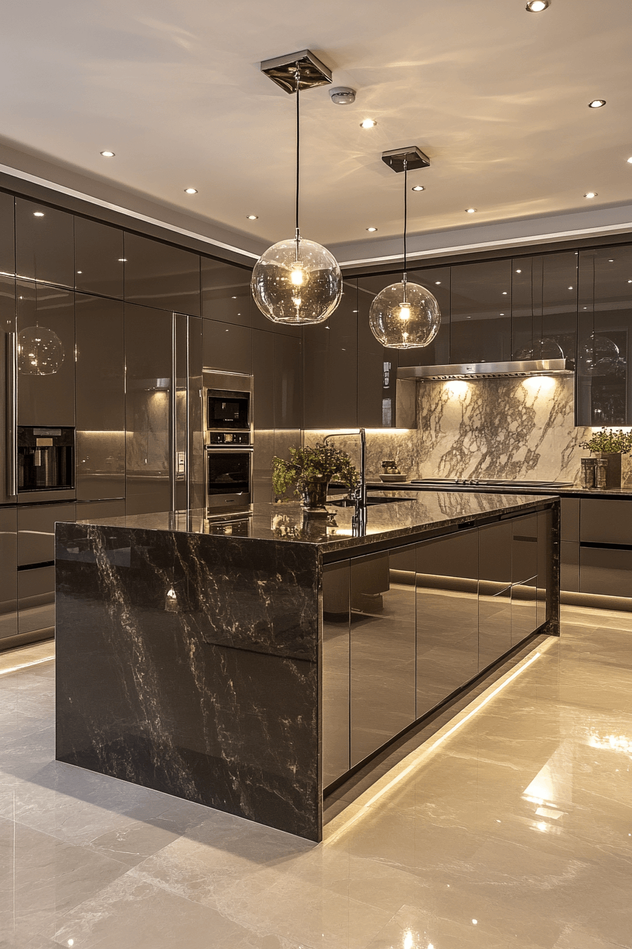 dark taupe kitchen cabinets