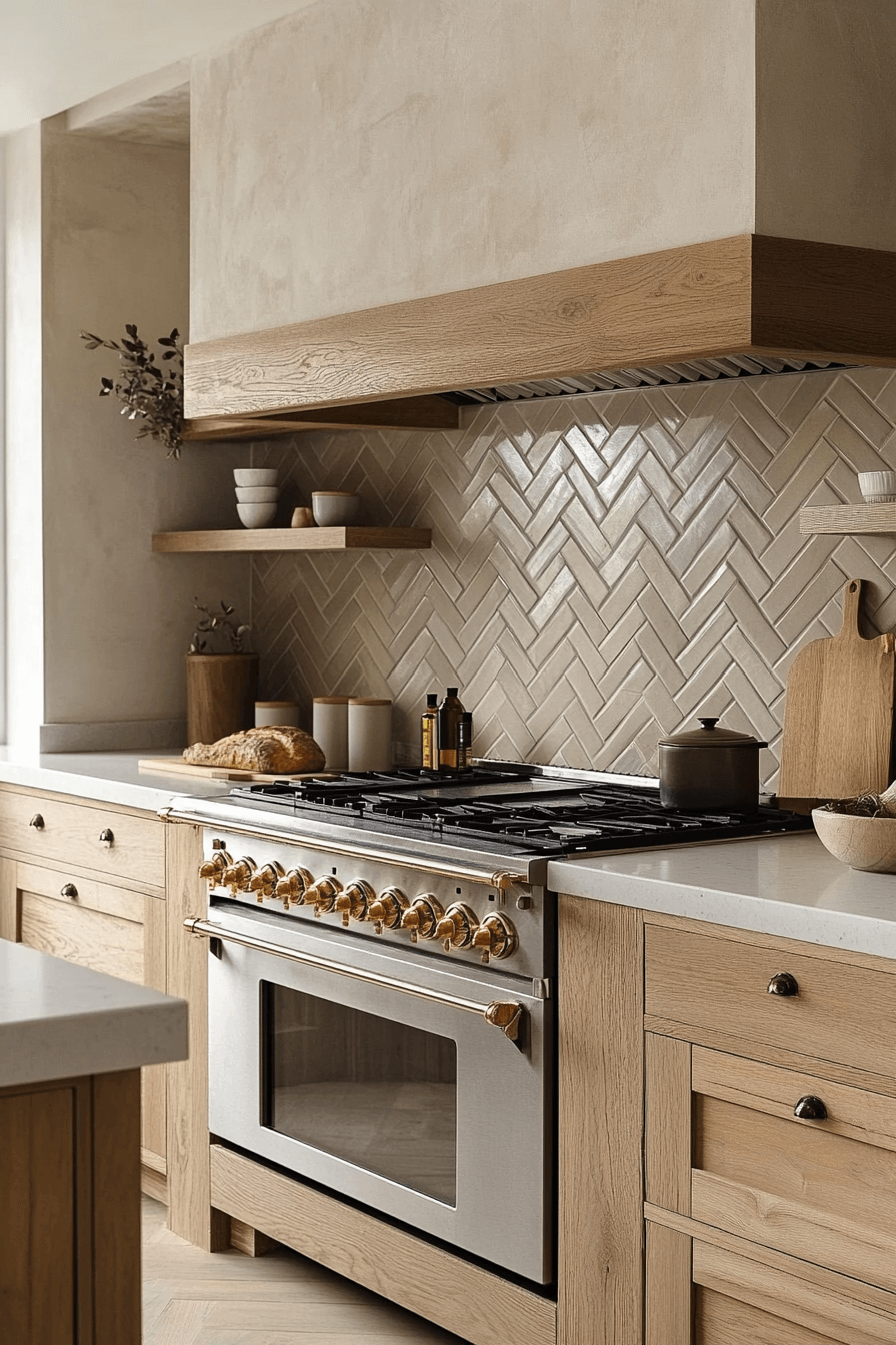 herringbone backsplash