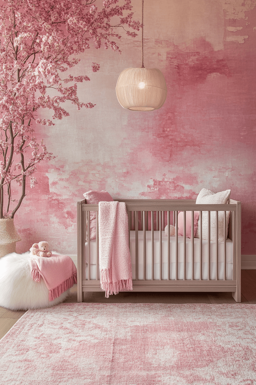 pink boho nursery