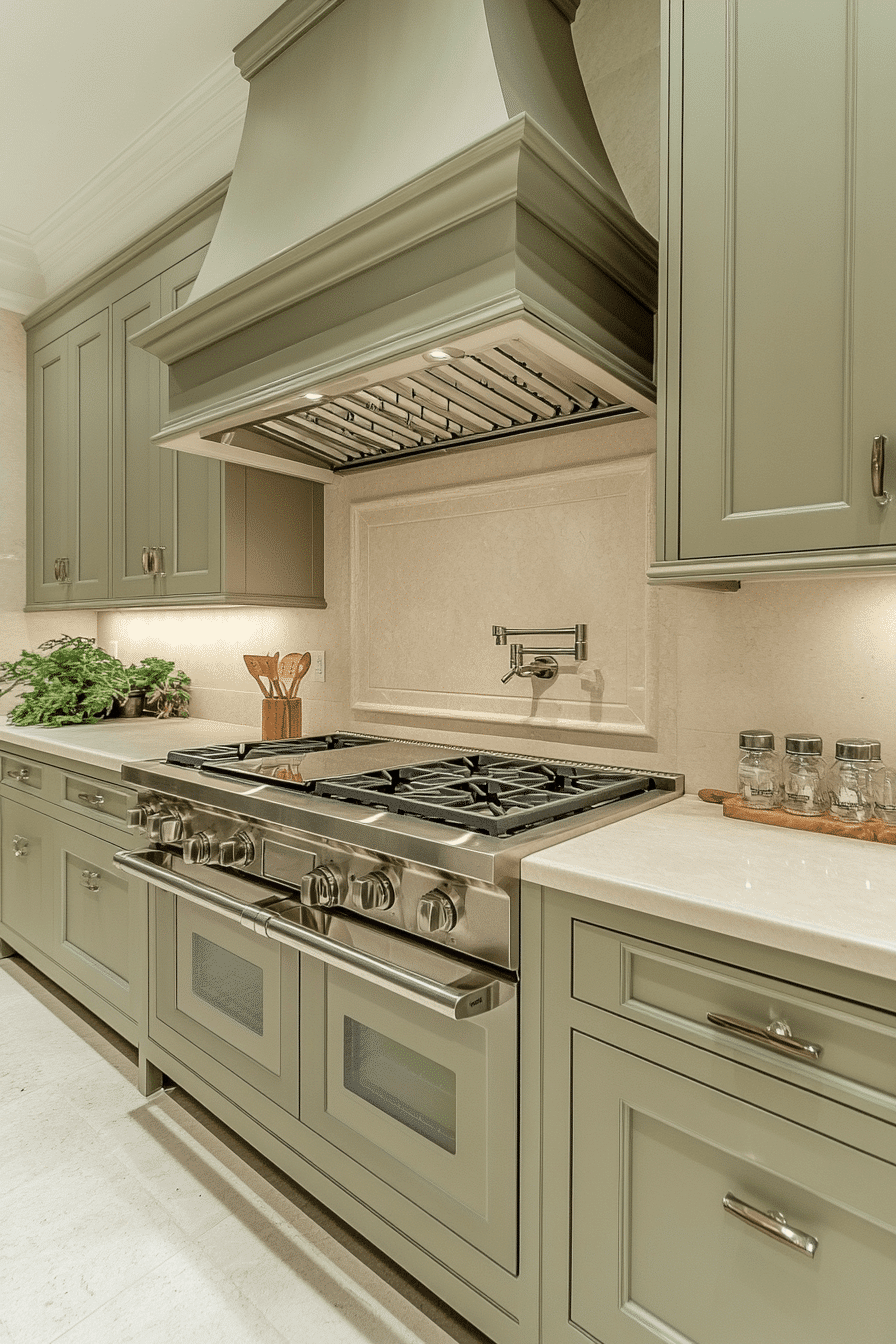 olive green kitchen cabinets