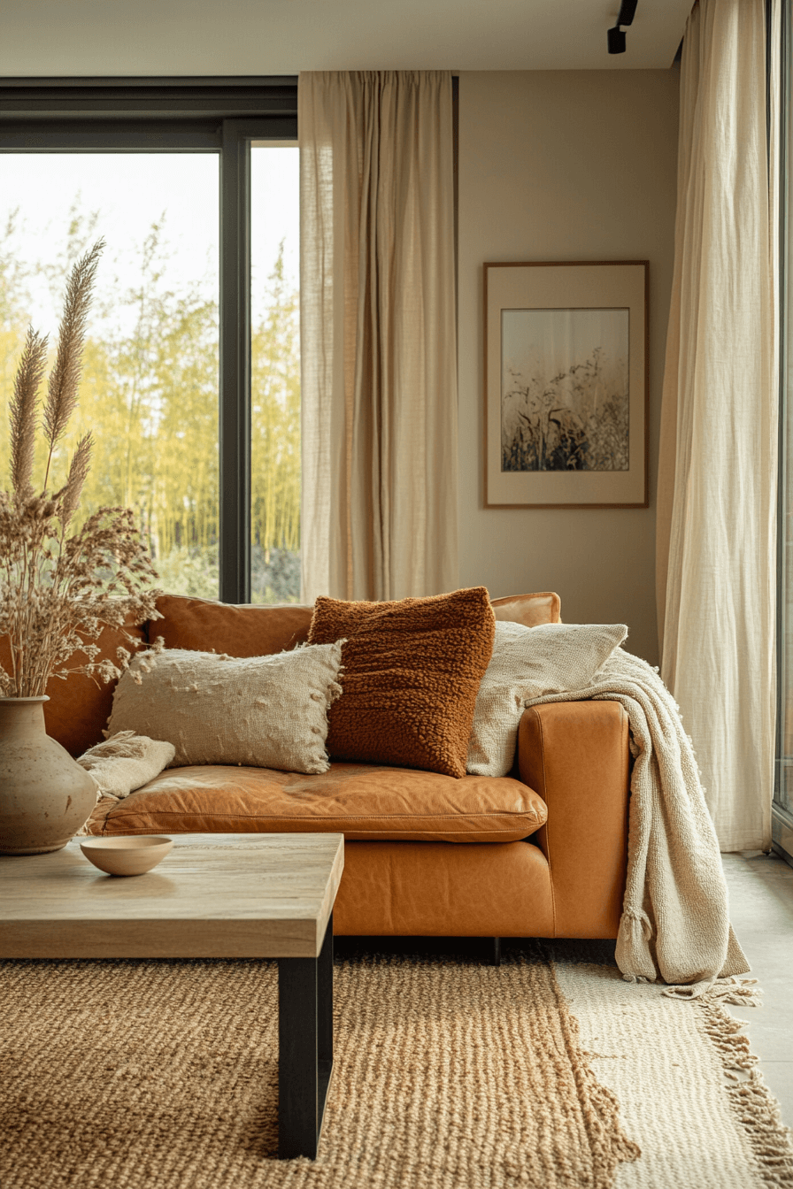 29 Cognac Couch Living Room Ideas That Bring Warm Elegance And Lasting ...