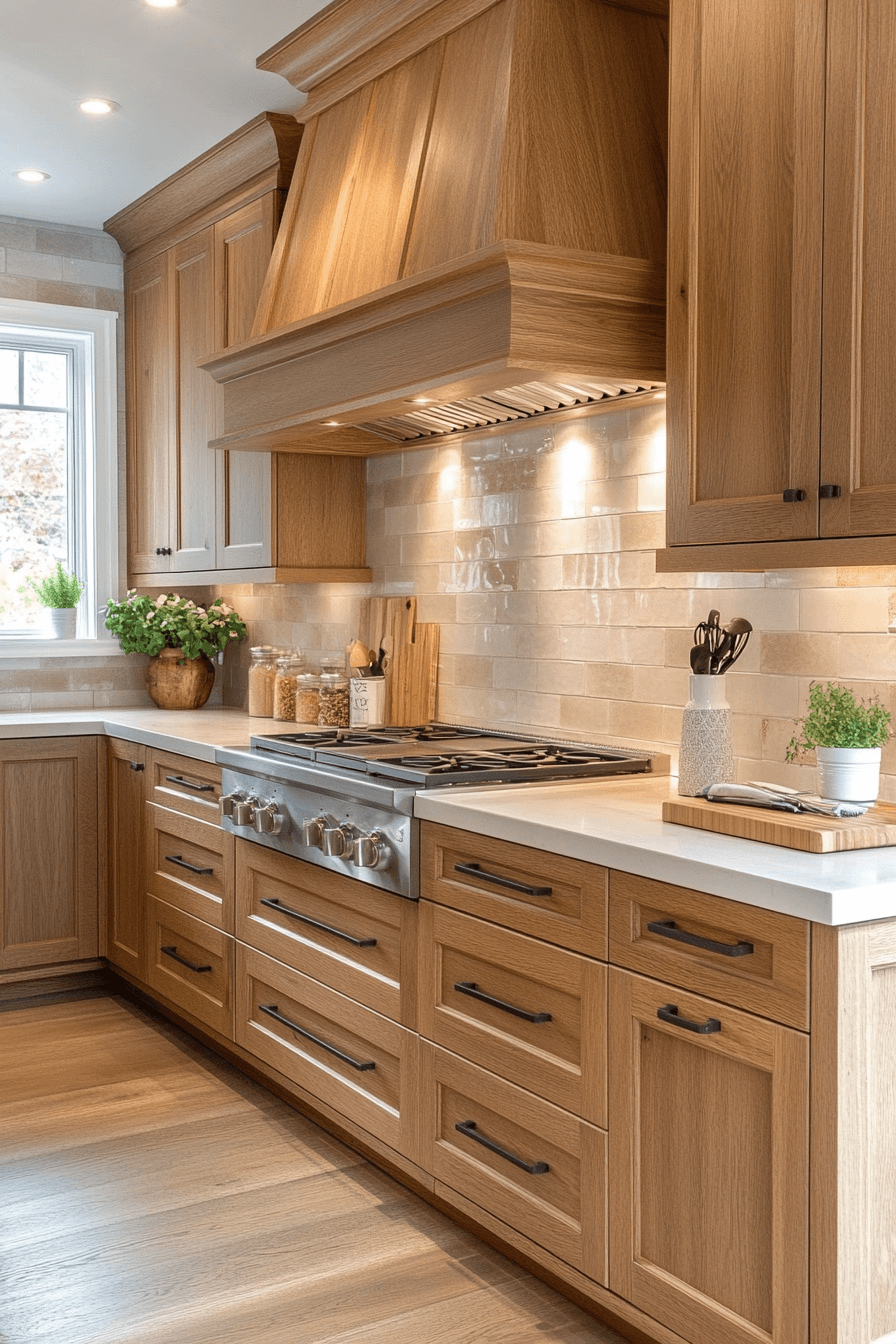 29 Golden Oak Kitchen Cabinets That Add Warmth, Glow, and Lasting Style 4 golden oak kitchen cabinets