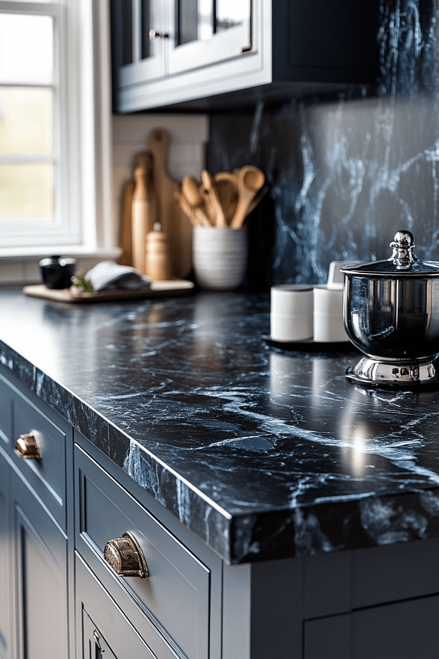 black marble countertops