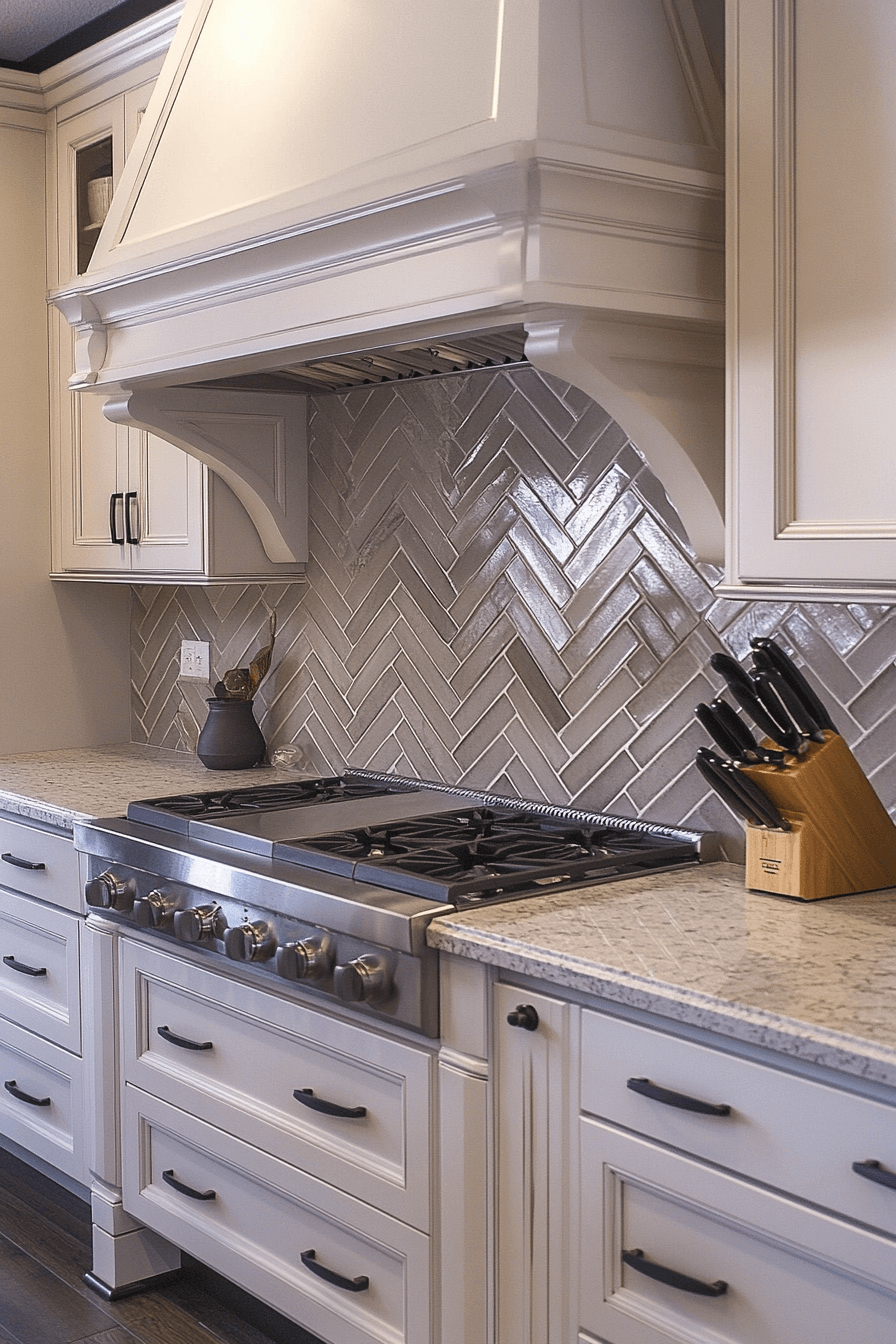 herringbone backsplash
