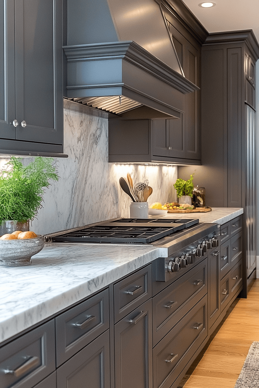 dark taupe kitchen cabinets
