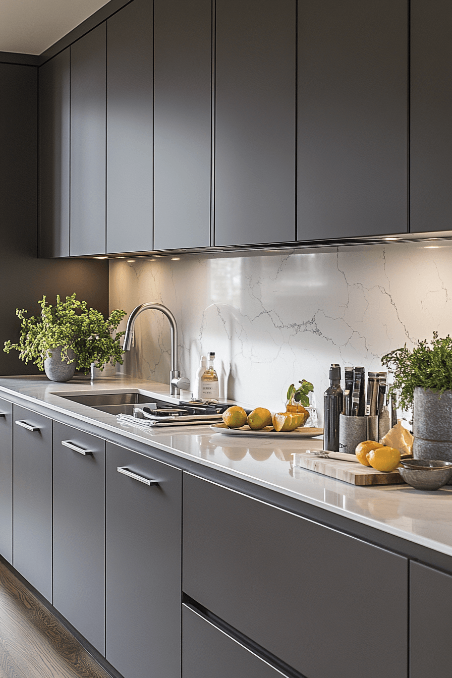 dark taupe kitchen cabinets