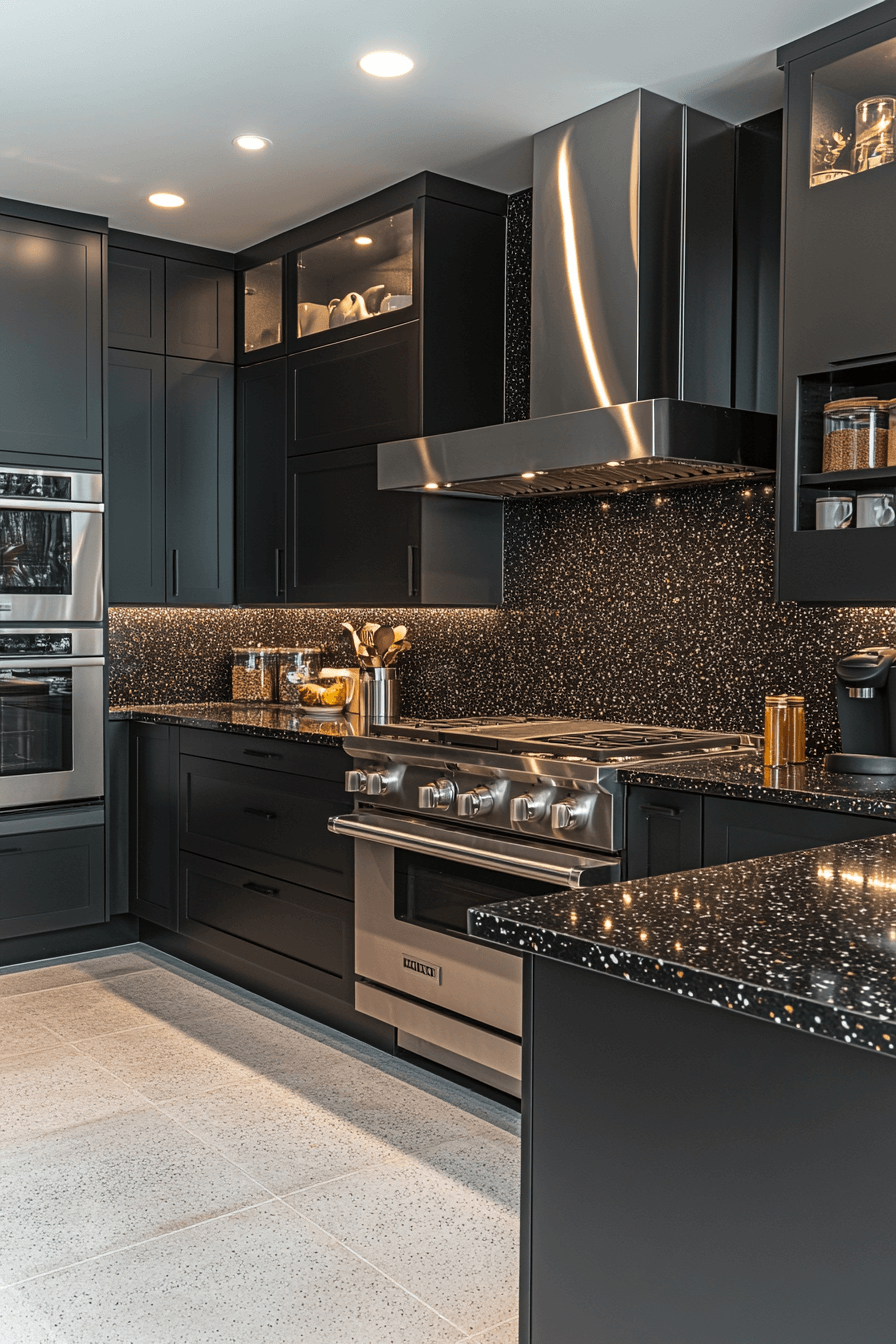 black countertops