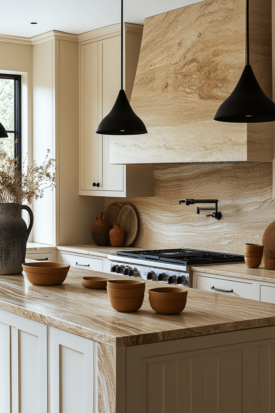 stone backsplash kitchen