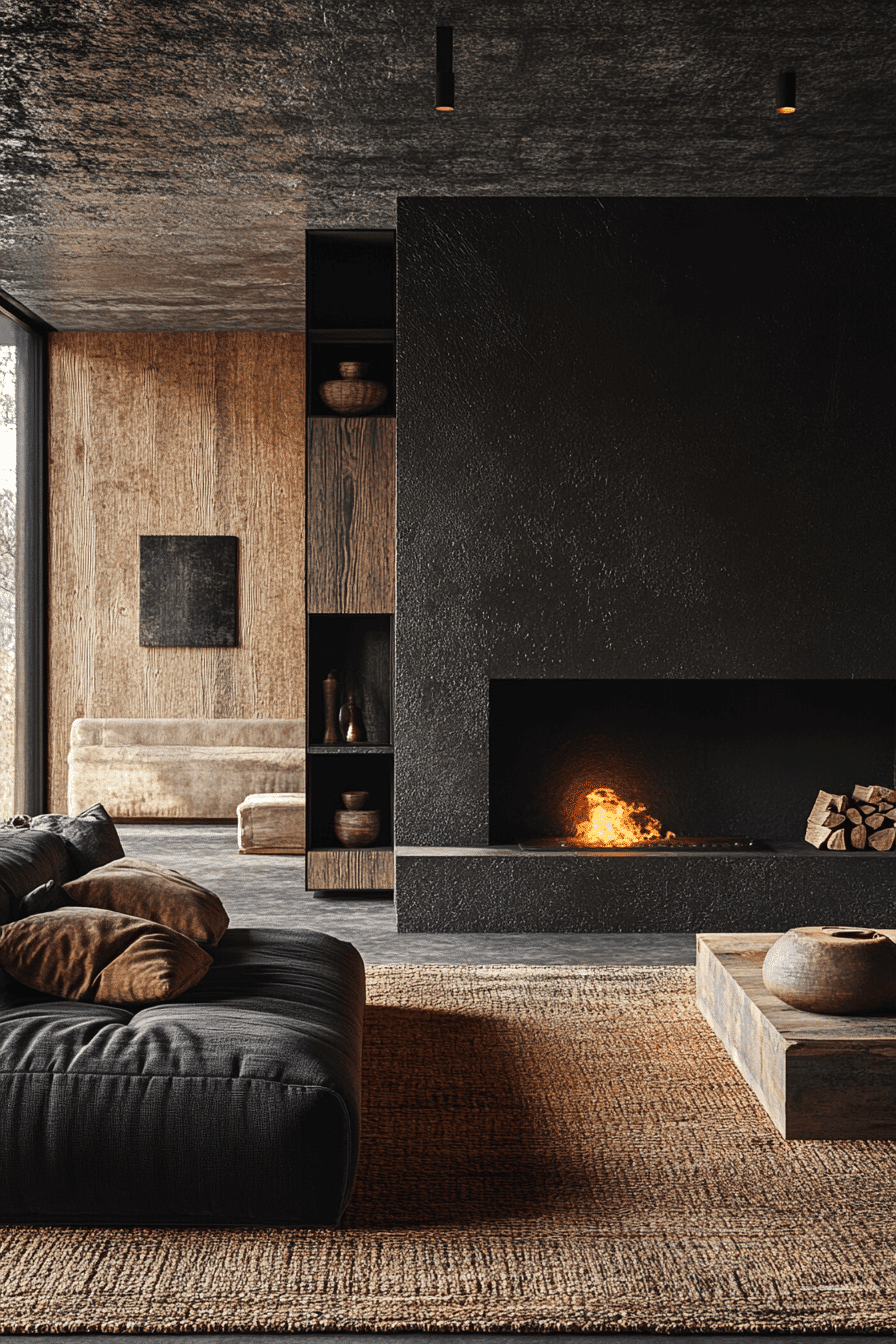 dark cottagecore living room