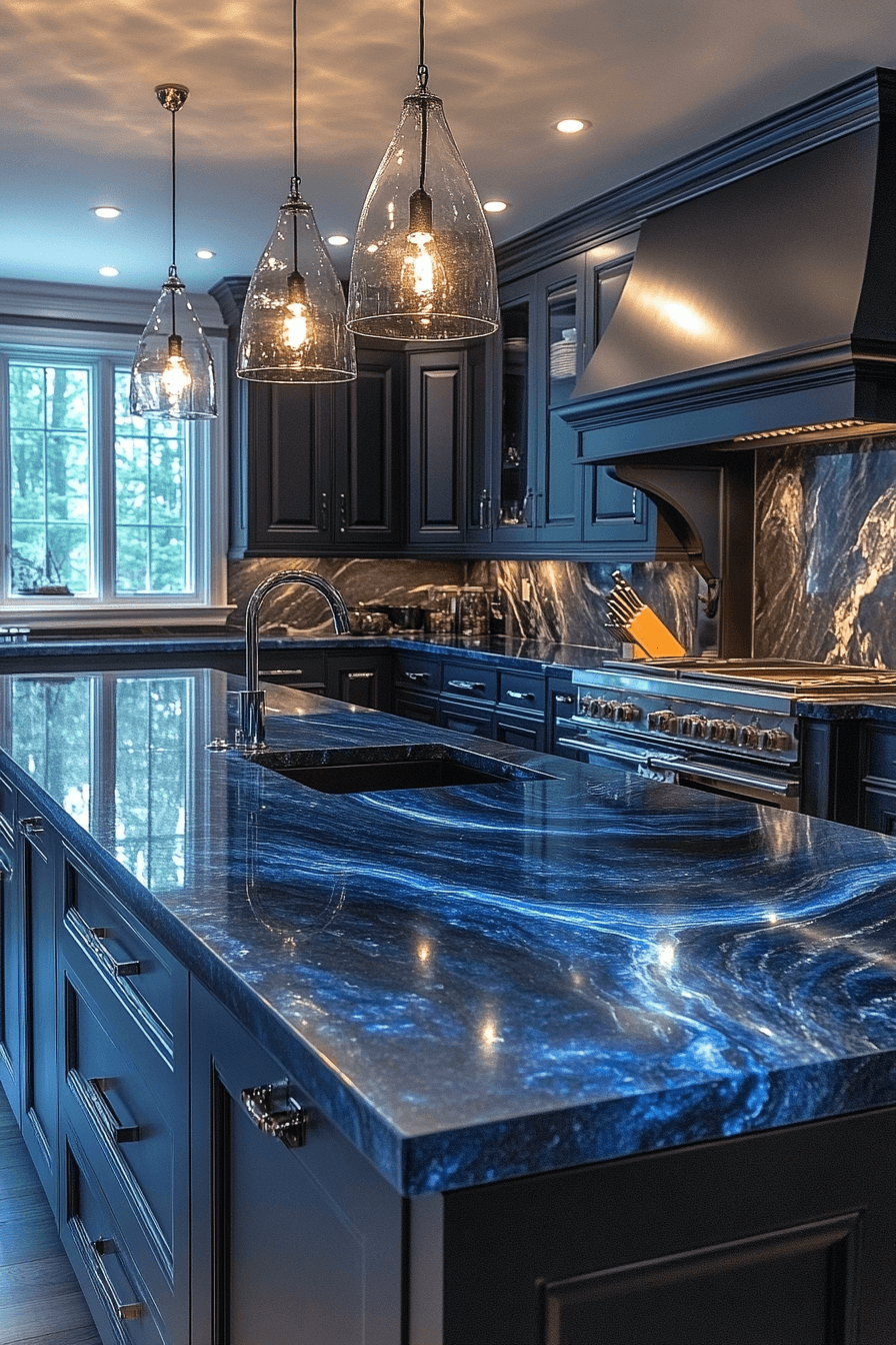 blue granite countertops