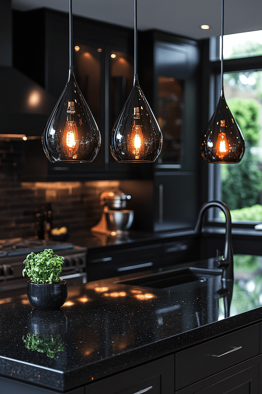 black countertops