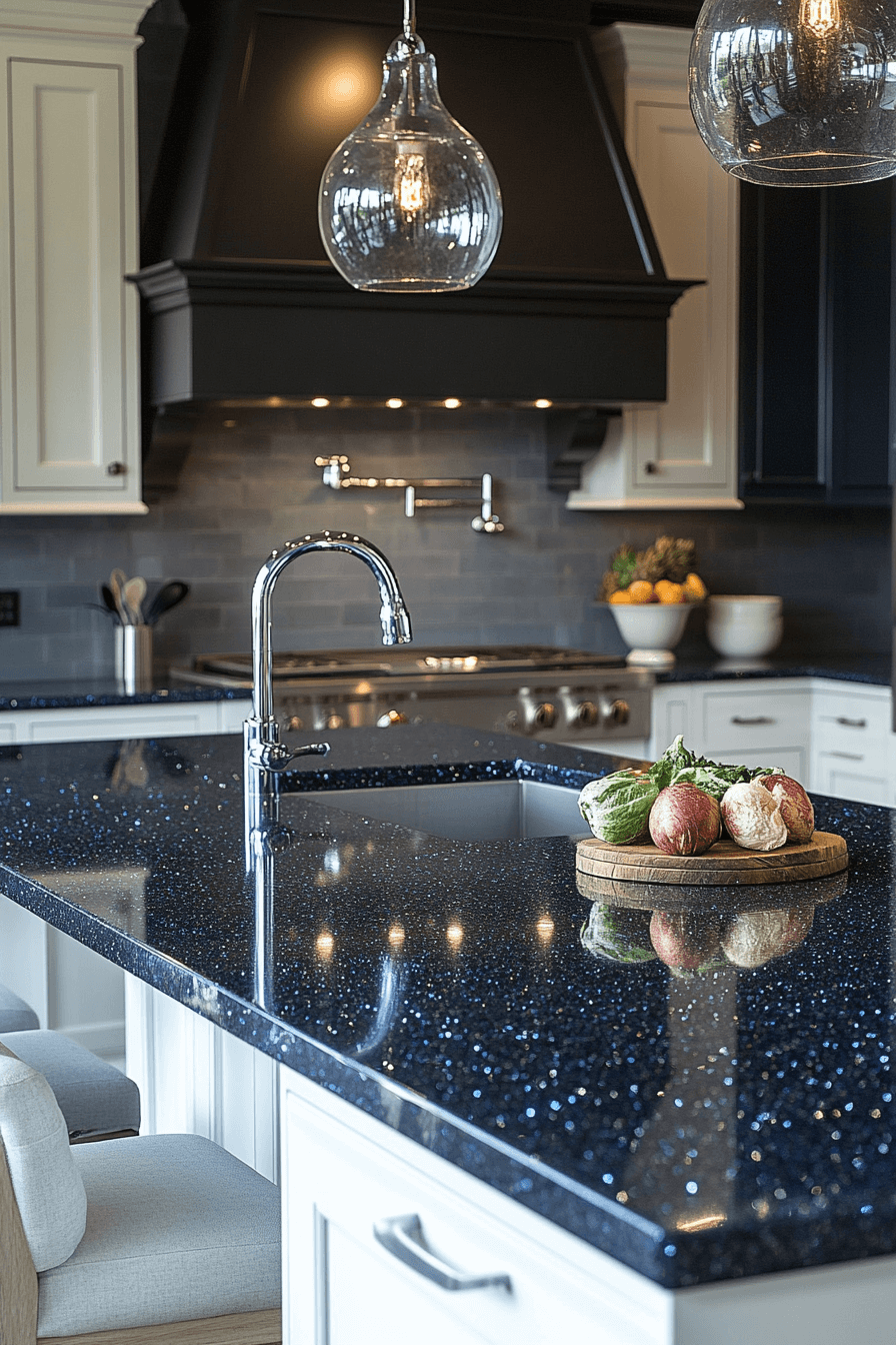 blue granite countertops