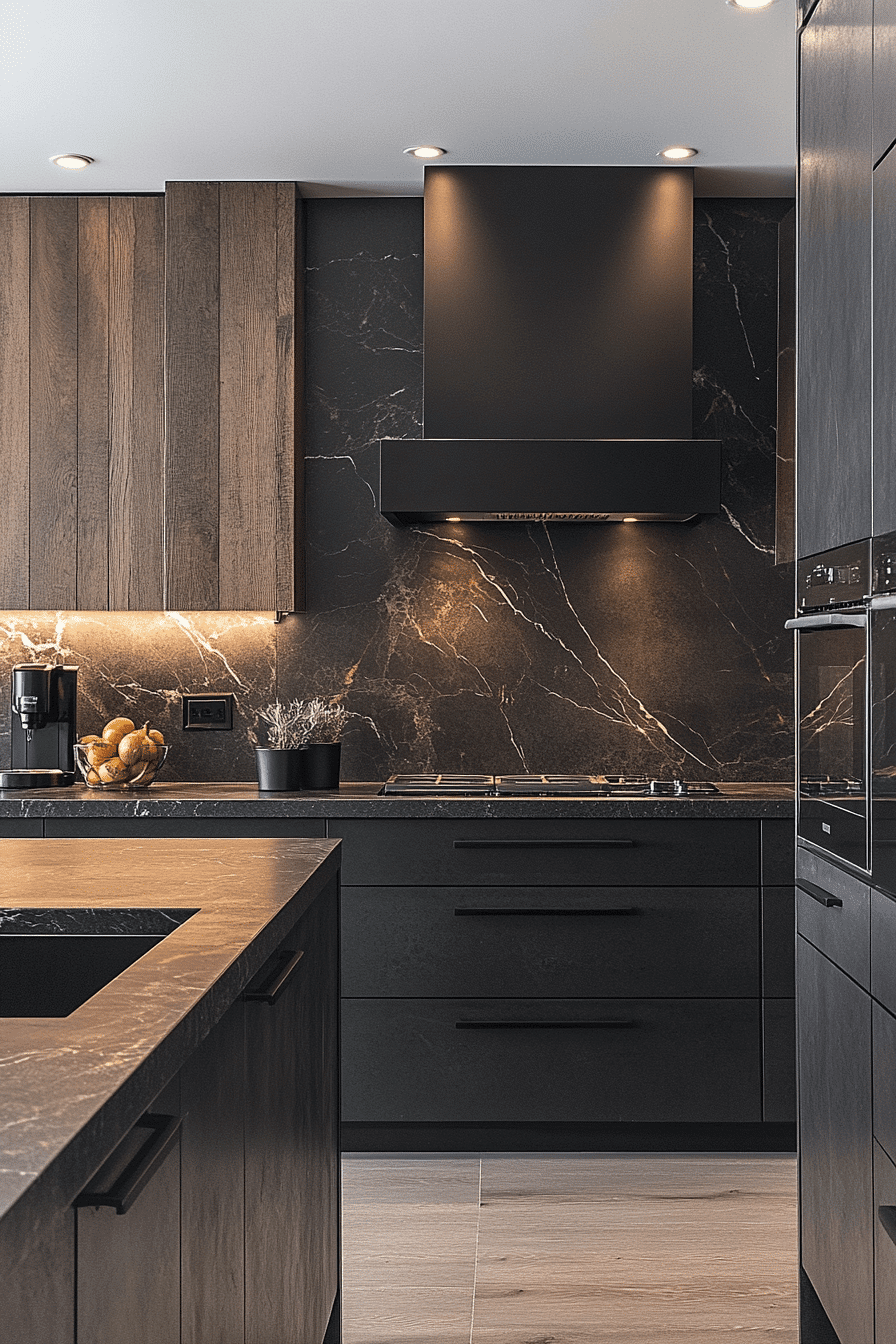 black marble countertops