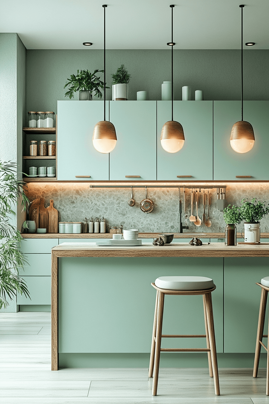 29 Mint Green Kitchen Cabinets That Bring Fresh Charm and Cheerful Style 7 mint green kitchen cabinets