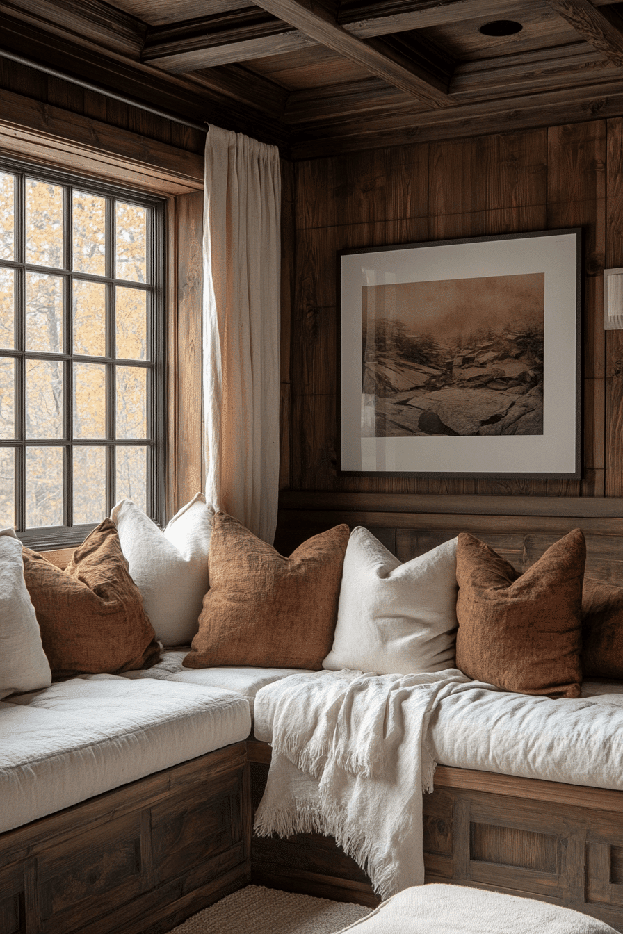 dark cottagecore living room