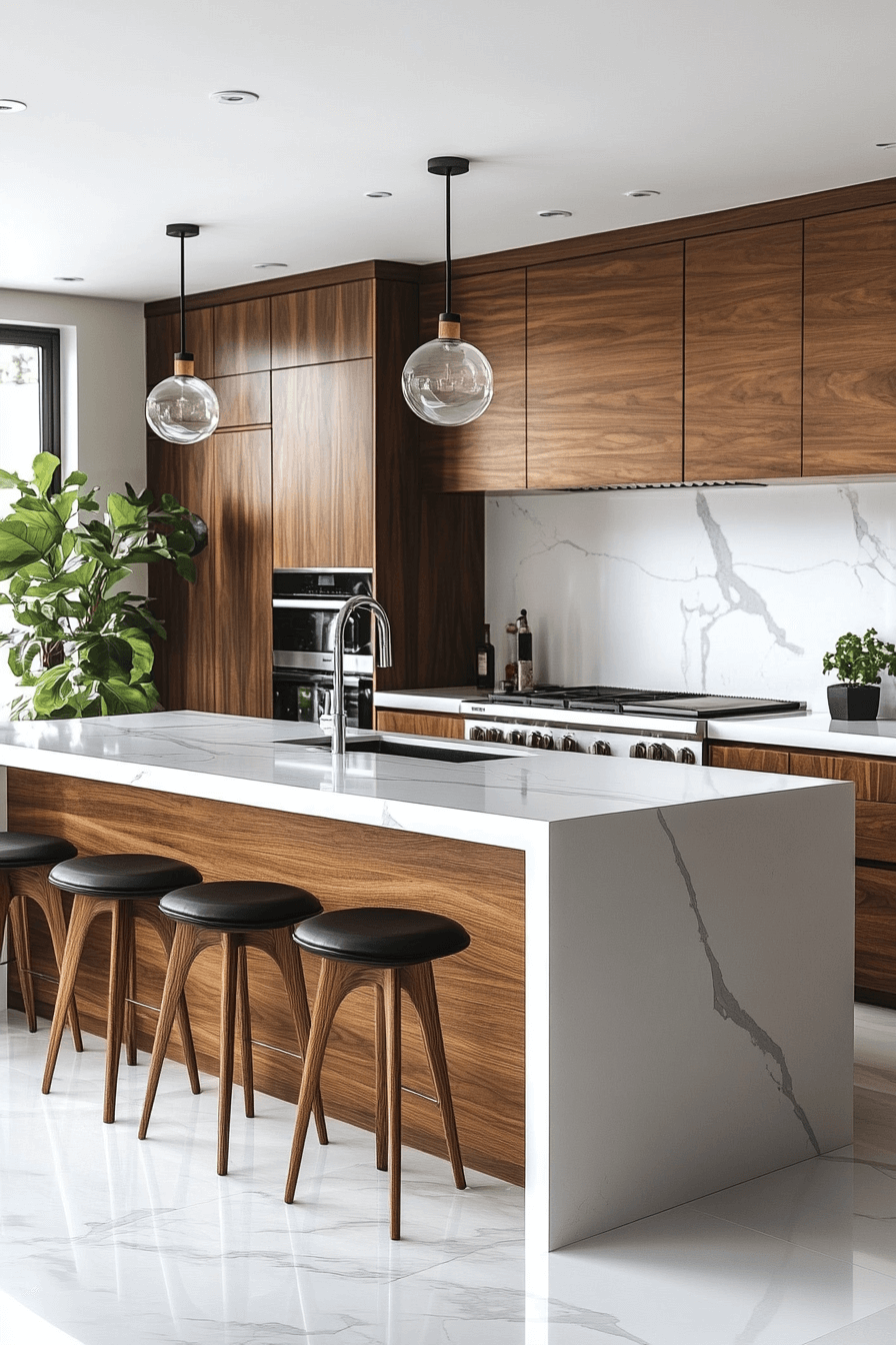 white and wood kitchen cabinets