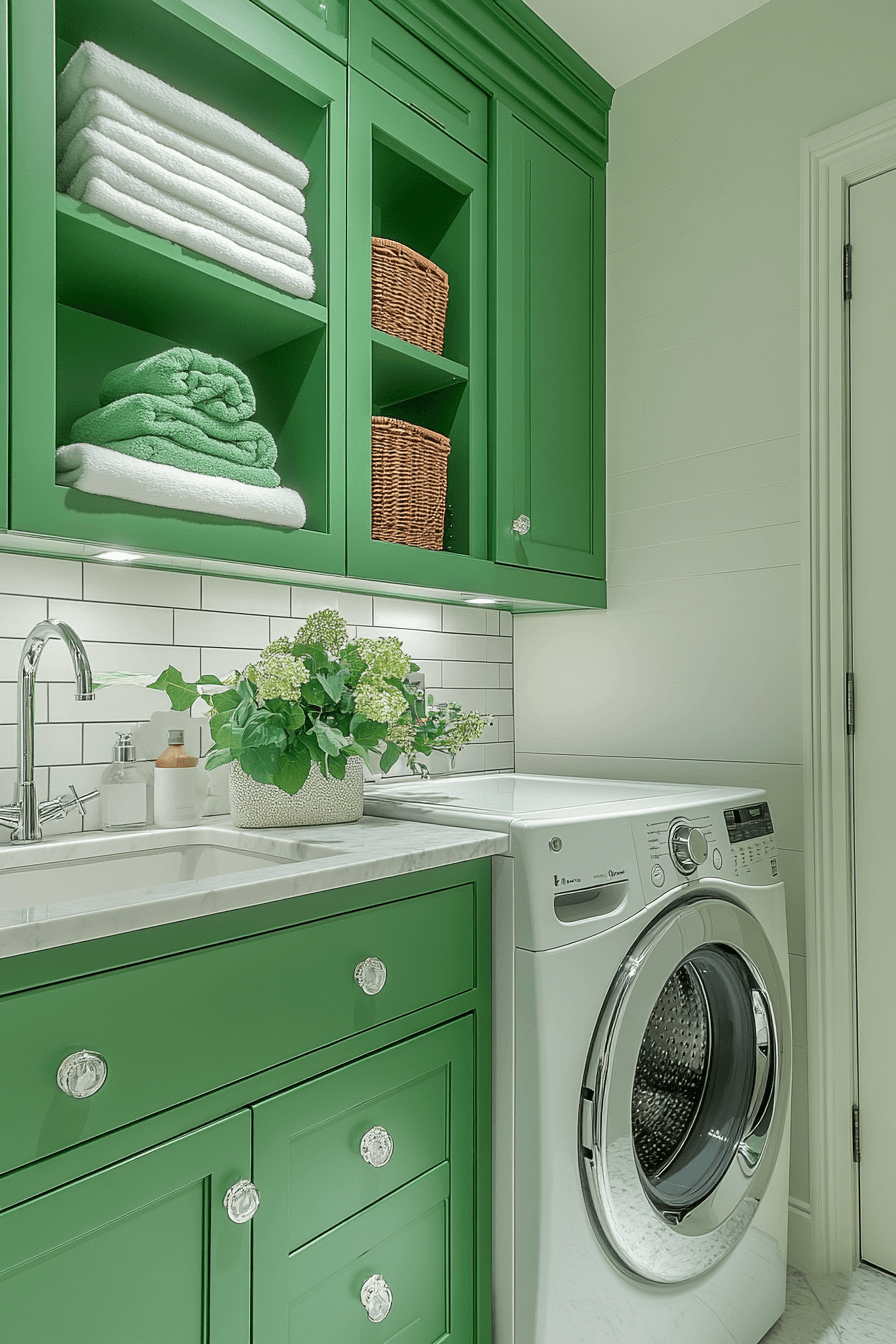 29 Green Laundry Room Designs For A Cheerful And Refreshing Space ...