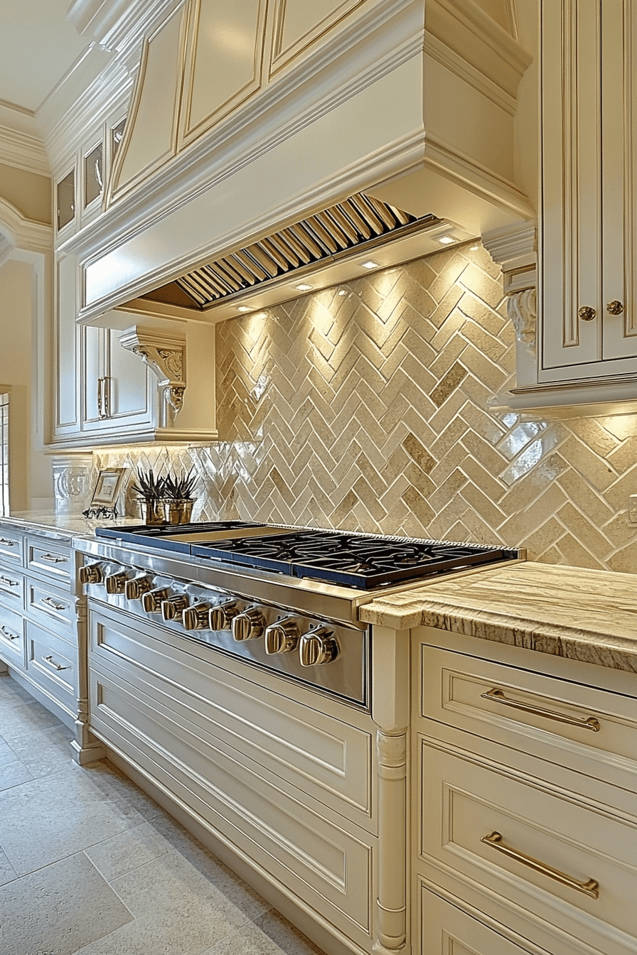 herringbone backsplash