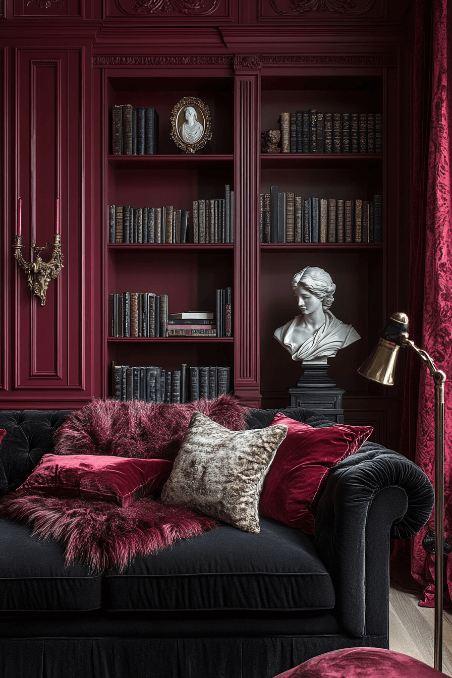 dark couch living room