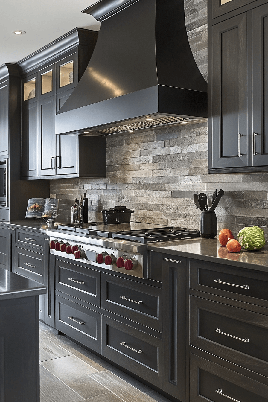 dark taupe kitchen cabinets