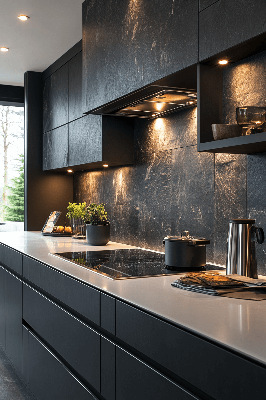 stone backsplash kitchen