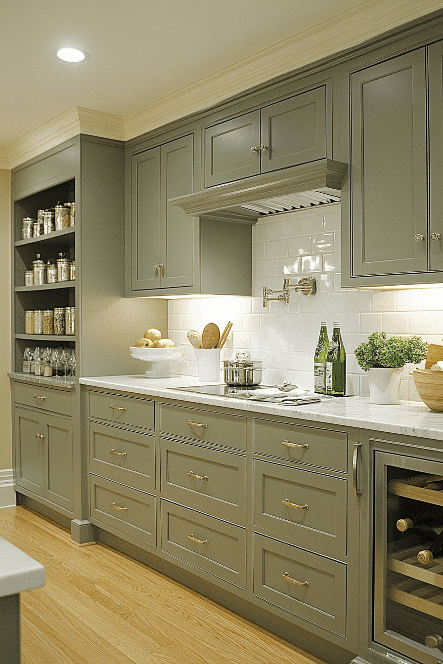 olive green kitchen cabinets