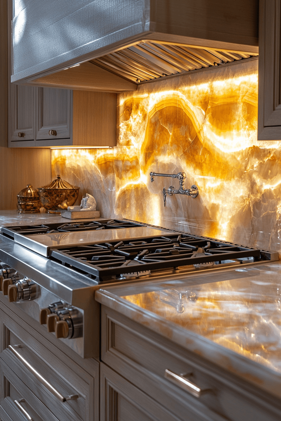 stone backsplash kitchen