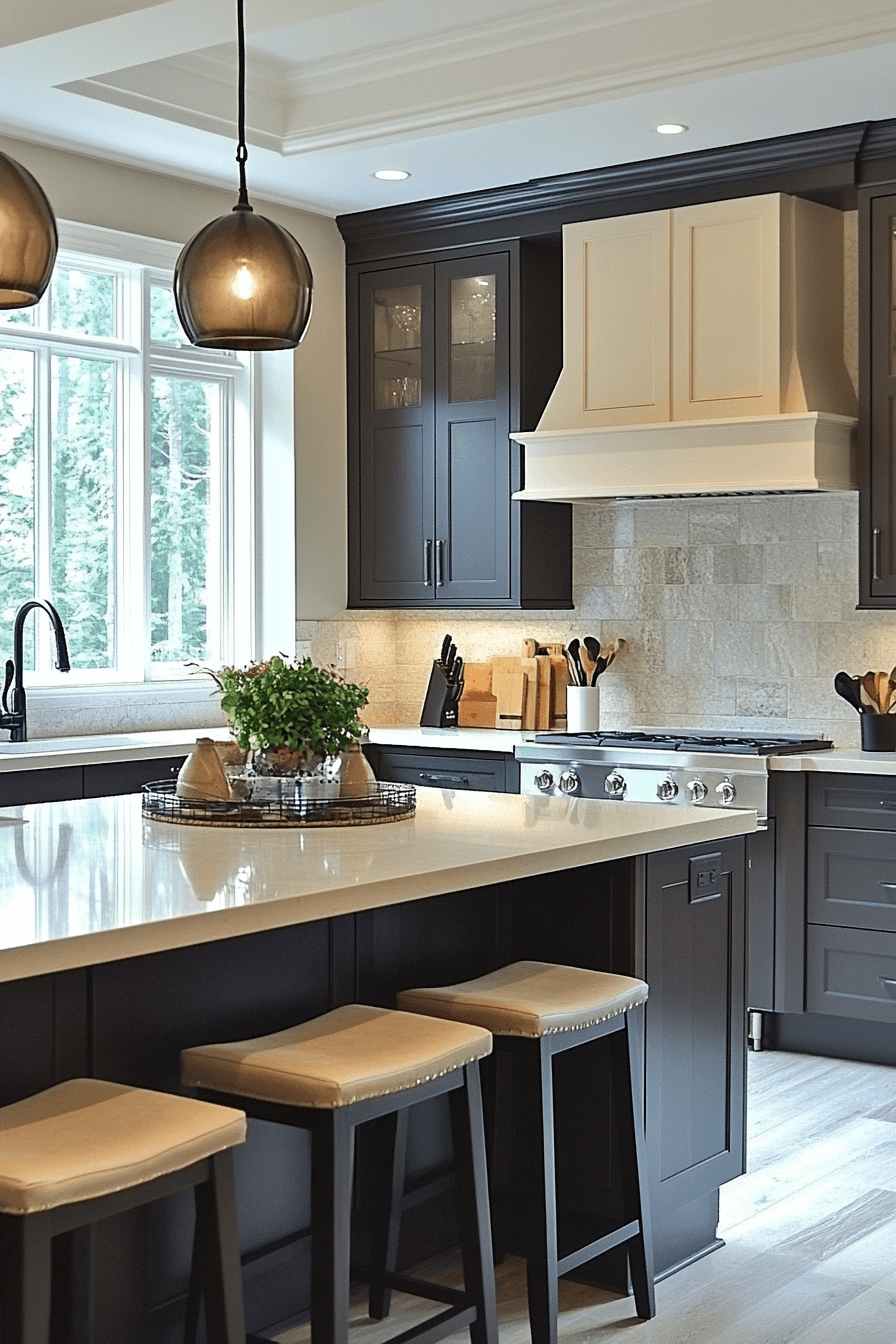 dark taupe kitchen cabinets