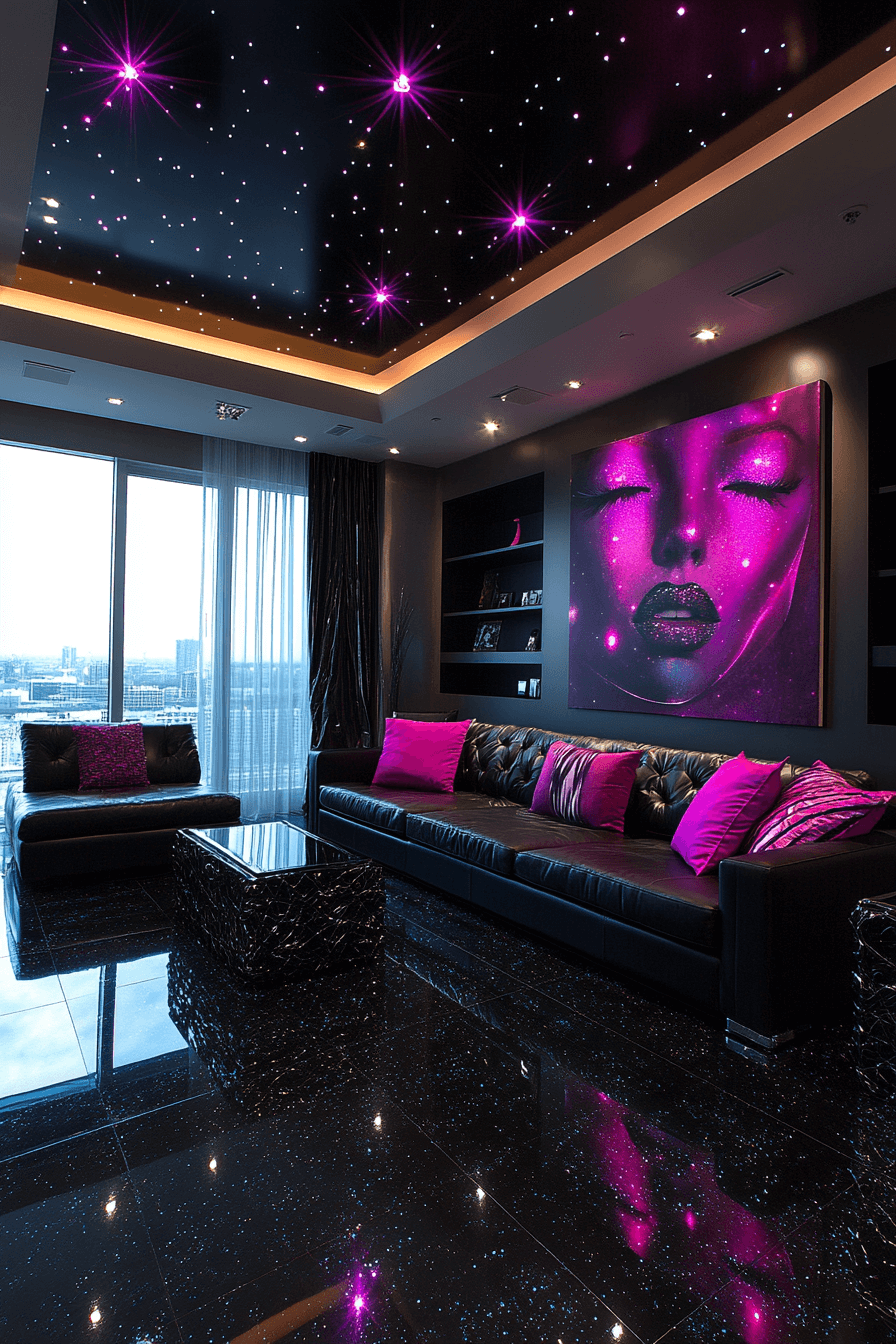 dark couch living room